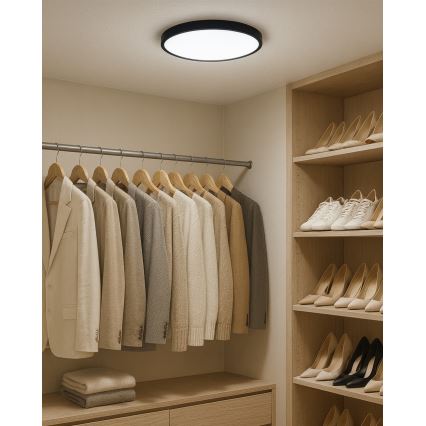 LED φωτιστικό οροφής, 24W/230V, 3000/4000/6500K, διάμ. 30 cm, μαύρο