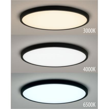 LED φωτιστικό οροφής, 24W/230V, 3000/4000/6500K, διάμ. 30 cm, μαύρο