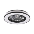 LED Φωτιστικό οροφής dimmable με ανεμιστήρα LED/48W/230V 3000-6500K μαύρο + τηλεχειριστήριο