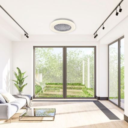 LED Φωτιστικό οροφής dimmable με ανεμιστήρα LIBYA LED/48W/230V 3000-6500K λευκό + τηλεχειριστήριο