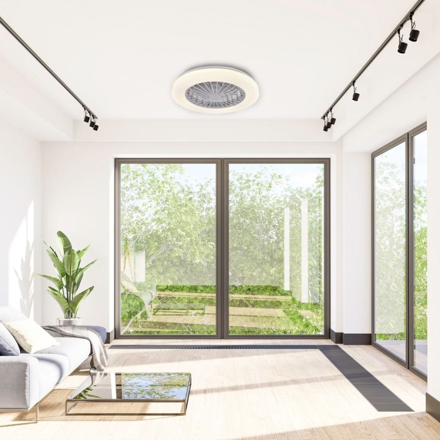 LED Φωτιστικό οροφής dimmable με ανεμιστήρα LIBYA LED/48W/230V 3000-6500K λευκό + τηλεχειριστήριο
