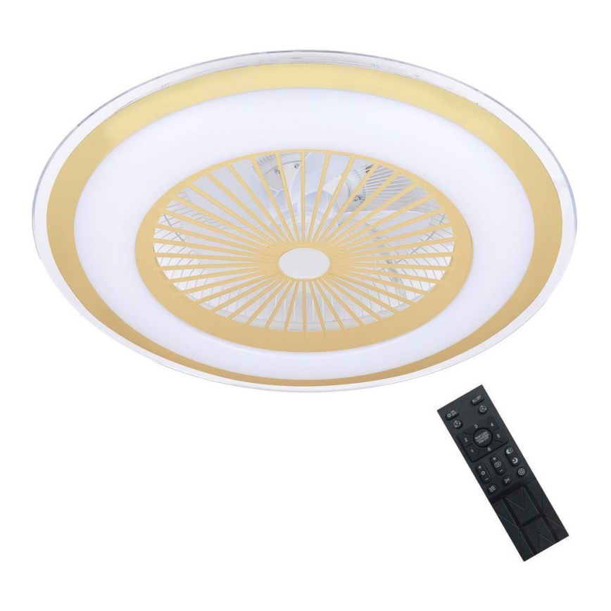 LED Φωτιστικό οροφής dimmable με ανεμιστήρα ZEPHYR LED/48W/230V 3000-6000K χρυσό + τηλεχειριστήριο