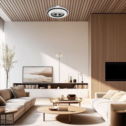 LED Φωτιστικό οροφής dimmable με ανεμιστήρα ZEPHYR LED/48W/230V 3000-6000K μαύρο + τηλεχειριστήριο