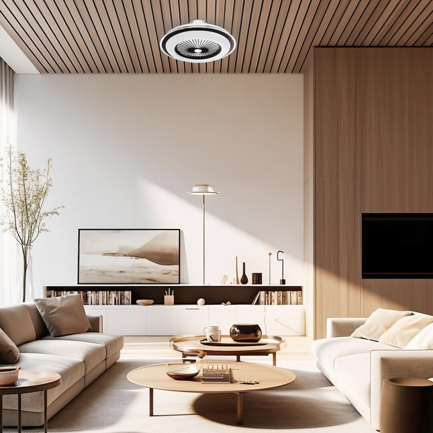 LED Φωτιστικό οροφής dimmable με ανεμιστήρα ZEPHYR LED/48W/230V 3000-6000K μαύρο + τηλεχειριστήριο