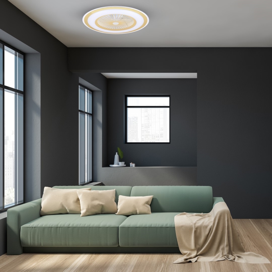 LED Φωτιστικό οροφής dimmable με ανεμιστήρα ZEPHYR LED/48W/230V 3000-6000K χρυσό + τηλεχειριστήριο