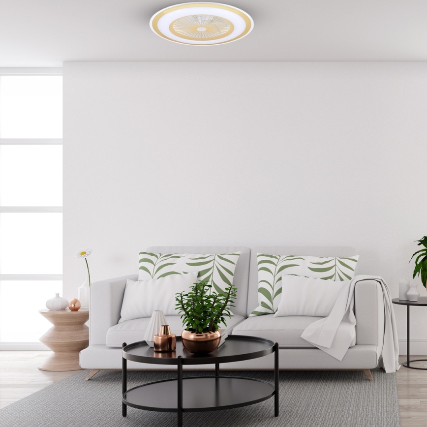 LED Φωτιστικό οροφής dimmable με ανεμιστήρα ZEPHYR LED/48W/230V 3000-6000K χρυσό + τηλεχειριστήριο
