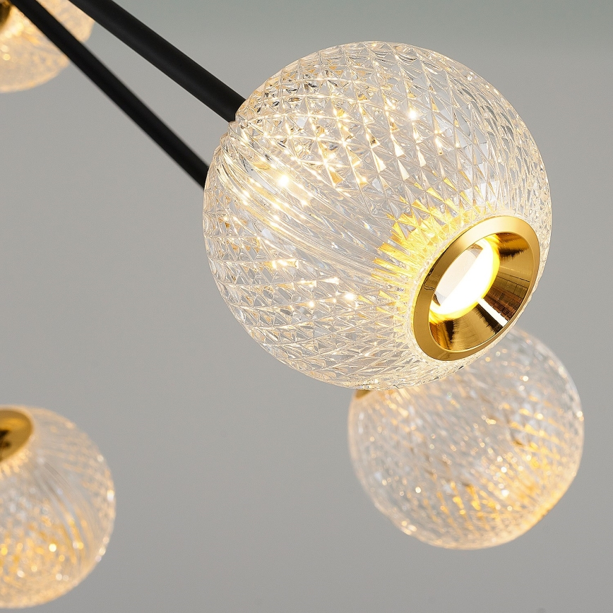 LED Φωτιστικό οροφής GELA 12xLED/5W/230V 3000K μαύρο/χρυσό