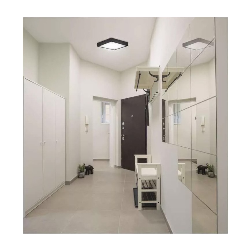 LED Φωτιστικό οροφής NEXXO LED/12,5W/230V 3000/3500/4000K 17x17 cm μαύρο