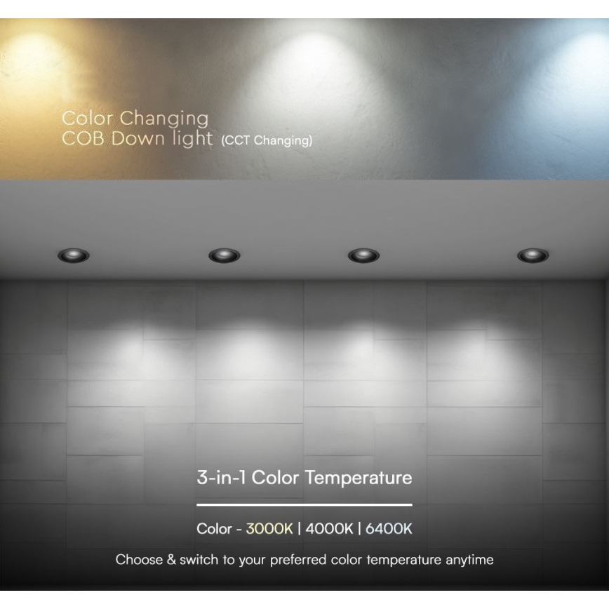 LED φωτιστικό οροφής LED/12W/230V 3000/4000/6400K Ø 8,6 cm μαύρο