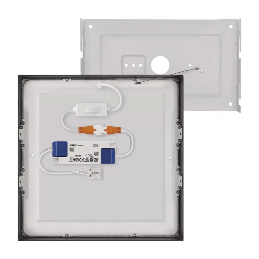 LED Φωτιστικό οροφής NEXXO LED/21W/230V 3000/3500/4000K 22,5x22,5 cm μαύρο
