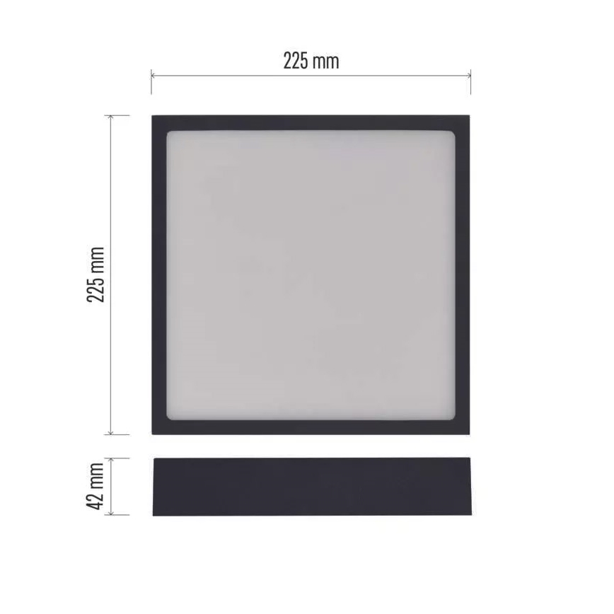 LED Φωτιστικό οροφής NEXXO LED/21W/230V 3000/3500/4000K 22,5x22,5 cm μαύρο