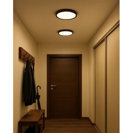 LED φωτιστικό οροφής LED/24W/230V 3000/4000/6500K διάμ. 30 cm καφέ