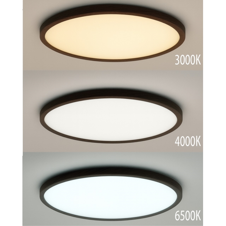 LED φωτιστικό οροφής LED/24W/230V 3000/4000/6500K διάμ. 30 cm καφέ