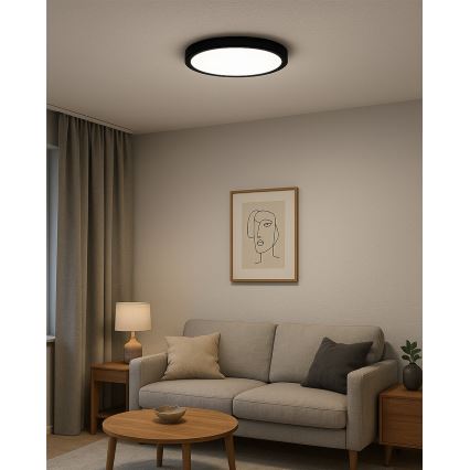 LED Φωτιστικό οροφής LED/32W/230V 3000/4000/6500K διάμ. 40 cm μαύρο