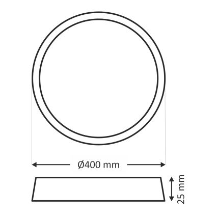 LED Φωτιστικό οροφής LED/32W/230V 3000/4000/6500K διάμ. 40 cm μαύρο