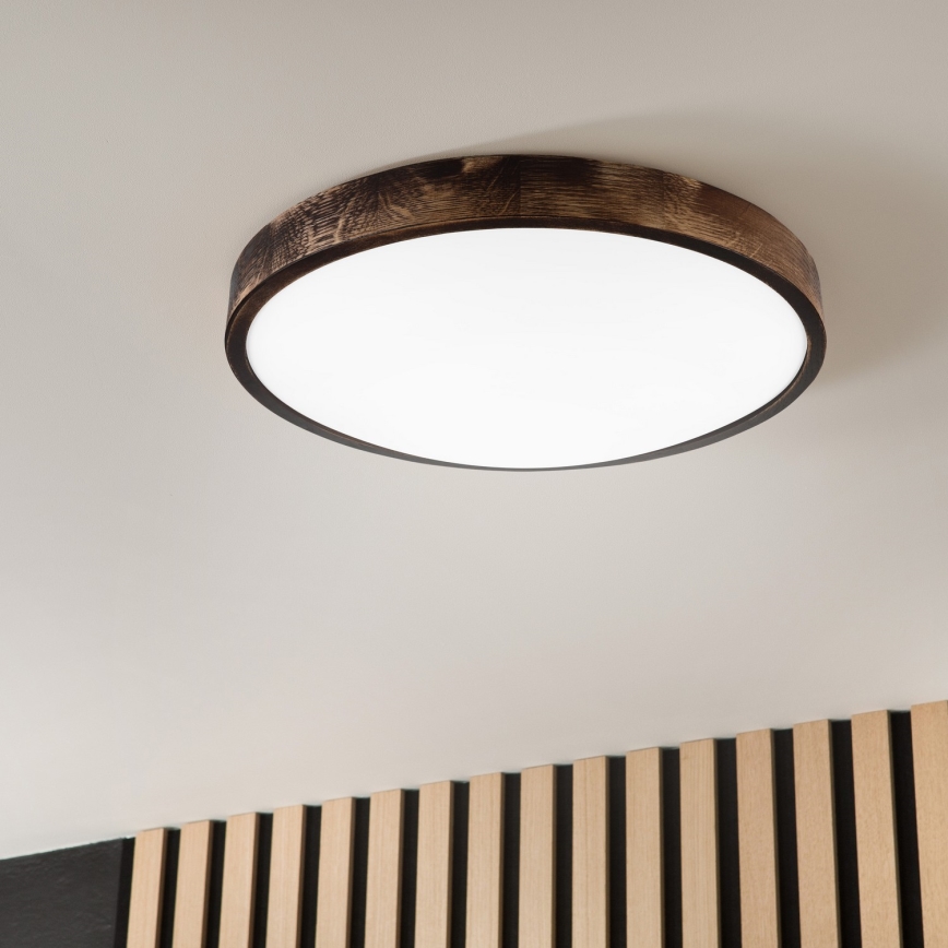LED φωτιστικό οροφής OAK SLIM LED/36W/230V 4000K Ø 47 cm δρυς/σκούρο καφέ