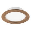 LED φωτιστικό οροφής WOODY SPOT LED/16,5W/230V 4000K καρυδιά Ø 18,5 εκ.