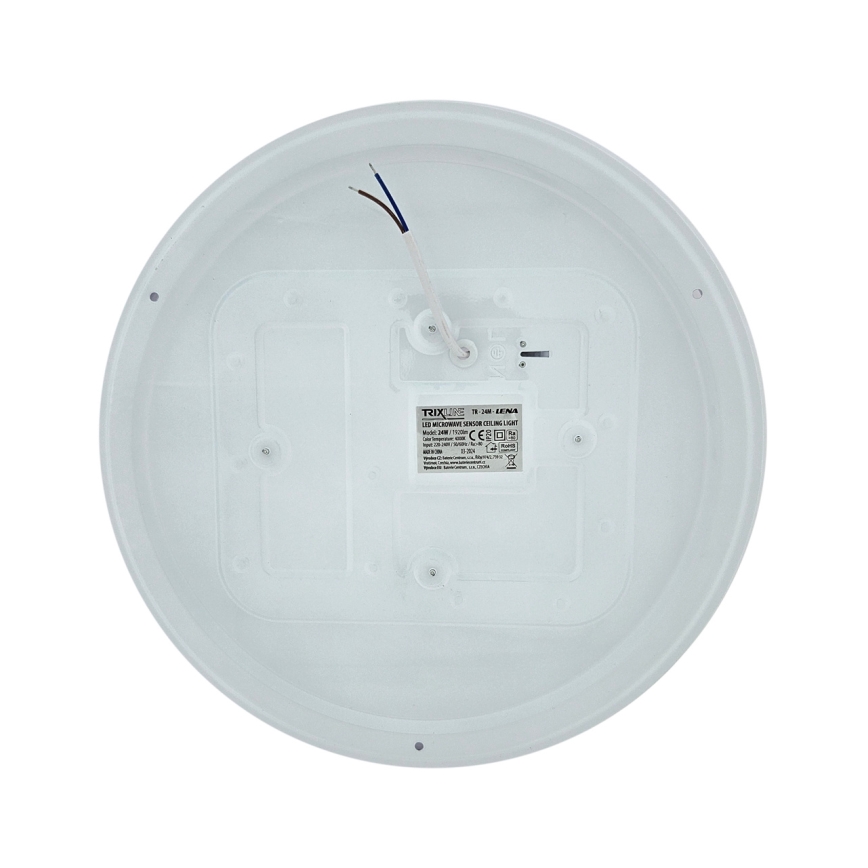 LED φωτιστικό οροφής με αισθητήρα κίνησης LENA LED/24W/230V, διάμετρος 37,3 cm, λευκό