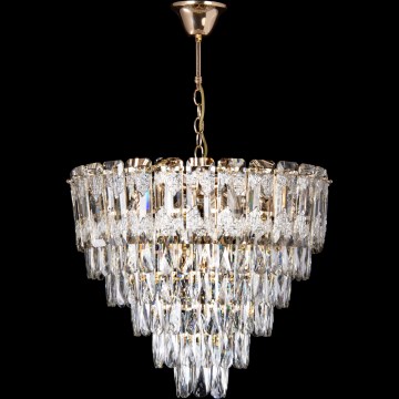 LED φωτιστικό οροφής με αλυσίδα 9xE27/60W/230V + 6xLED/6W Ø 50 cm χρυσό