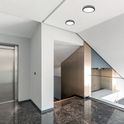 LED Οροφιαίο φωτιστικό μπάνιου με αισθητήρα LED/12W/230V 3000/4000/6500K IP65 διάμ. 20 εκ. μαύρο + τηλεχειριστήριο