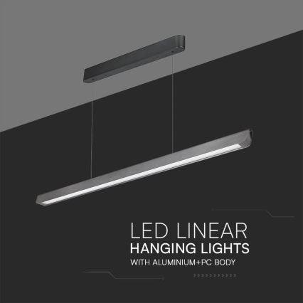 Φωτιστικό LED με καλώδιο LED/36W/230V 3000/4000/6400K ανθρακί