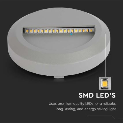 LED Φωτιστικό σκάλας εξωτερικού χώρου LED/2W/230V IP65 3000K γκρι