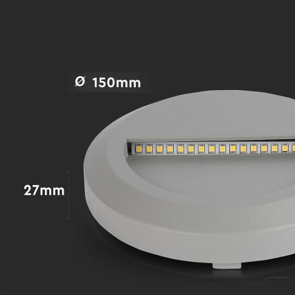 LED Φωτιστικό σκάλας εξωτερικού χώρου LED/2W/230V IP65 3000K γκρι