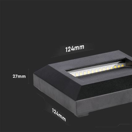 LED Φωτιστικό σκάλας εξωτερικού χώρου LED/2W/230V IP65 3000K μαύρο