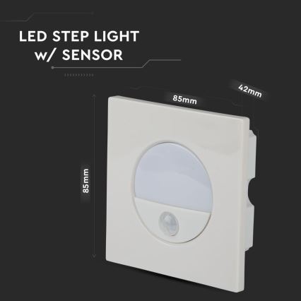 LED φωτιστικό σκάλας με ανιχνευτή κίνησης LED/3W/230V 4000K λευκό