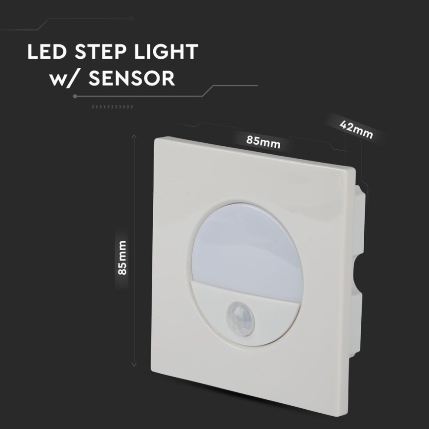 LED φωτιστικό σκάλας με ανιχνευτή κίνησης LED/3W/230V 4000K λευκό