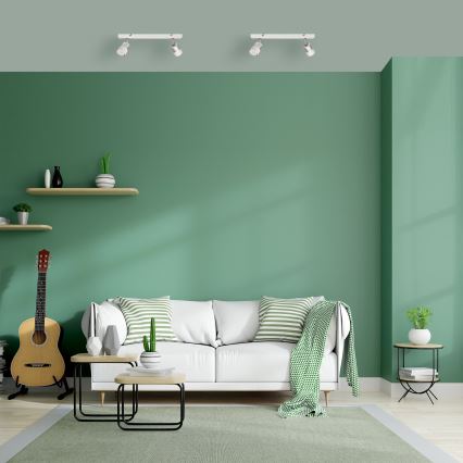 LED Φωτιστικό σποτ LED TUBSSON 2xGU10/4,8W/230V λευκό/γυαλιστερό χρώμιο
