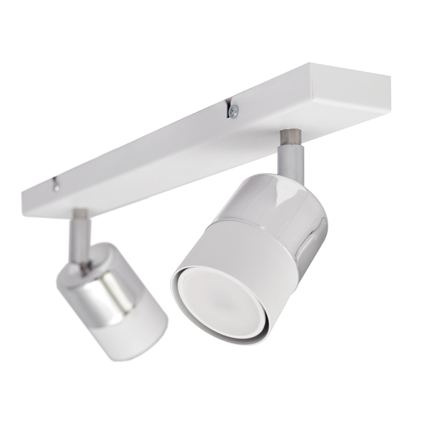 LED Φωτιστικό σποτ LED TUBSSON 2xGU10/4,8W/230V λευκό/γυαλιστερό χρώμιο