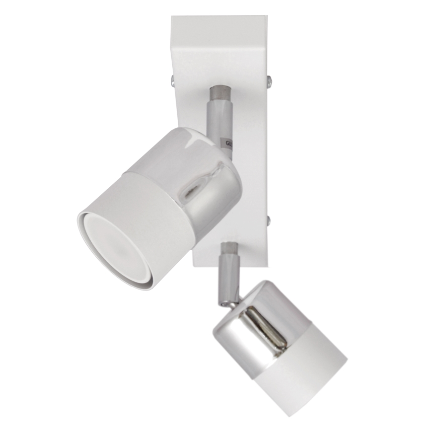 LED Φωτιστικό σποτ LED TUBSSON 2xGU10/4,8W/230V λευκό/γυαλιστερό χρώμιο
