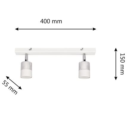 LED Φωτιστικό σποτ LED TUBSSON 2xGU10/4,8W/230V λευκό/γυαλιστερό χρώμιο