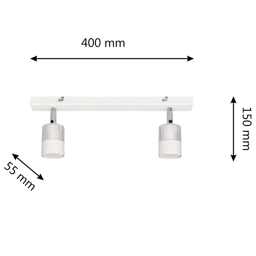 LED Φωτιστικό σποτ LED TUBSSON 2xGU10/4,8W/230V λευκό/γυαλιστερό χρώμιο