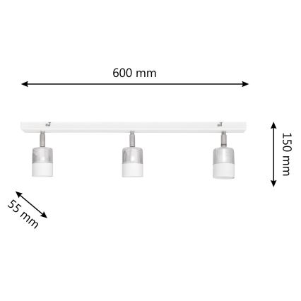 LED Φωτιστικό σποτ LED TUBSSON 3xGU10/4,8W/230V λευκό/γυαλιστερό χρώμιο