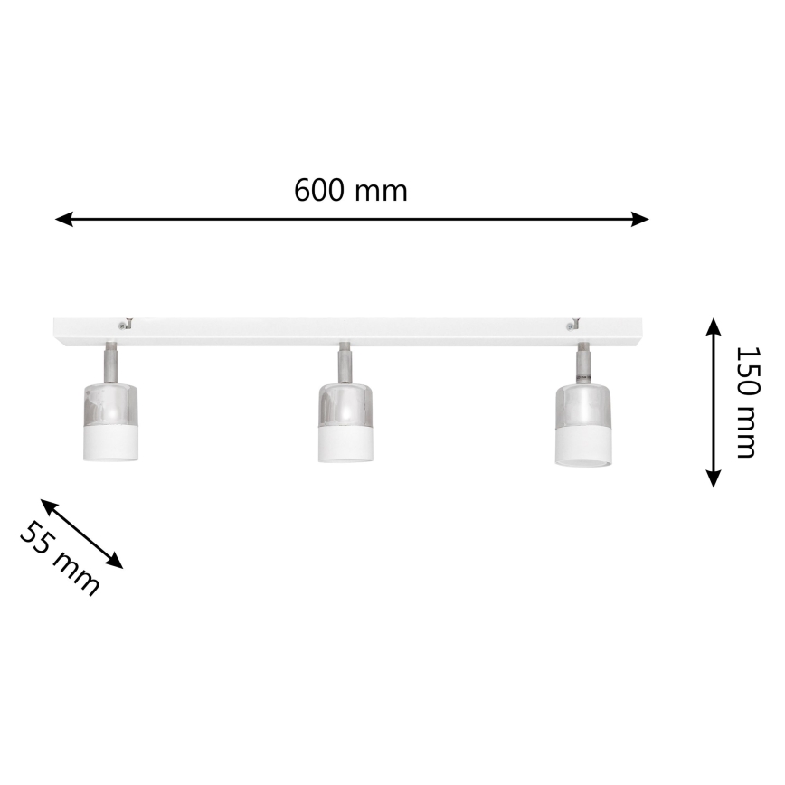 LED Φωτιστικό σποτ LED TUBSSON 3xGU10/4,8W/230V λευκό/γυαλιστερό χρώμιο
