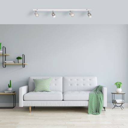 LED Φωτιστικό σποτ LED TUBSSON 4xGU10/4,8W/230V λευκό/γυαλιστερό χρώμιο