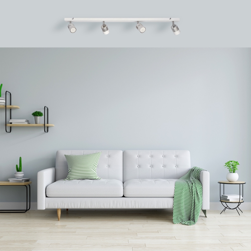 LED Φωτιστικό σποτ LED TUBSSON 4xGU10/4,8W/230V λευκό/γυαλιστερό χρώμιο