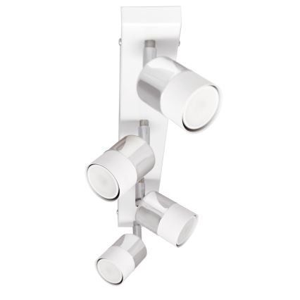 LED Φωτιστικό σποτ LED TUBSSON 4xGU10/4,8W/230V λευκό/γυαλιστερό χρώμιο