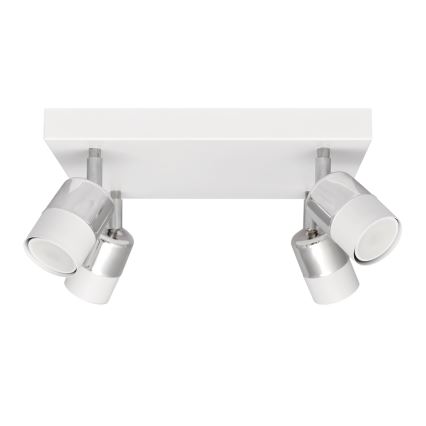 LED Φωτιστικό σποτ LED TUBSSON 4xGU10/4,8W/230V λευκό/γυαλιστερό χρώμιο