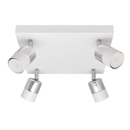 LED Φωτιστικό σποτ LED TUBSSON 4xGU10/4,8W/230V λευκό/γυαλιστερό χρώμιο