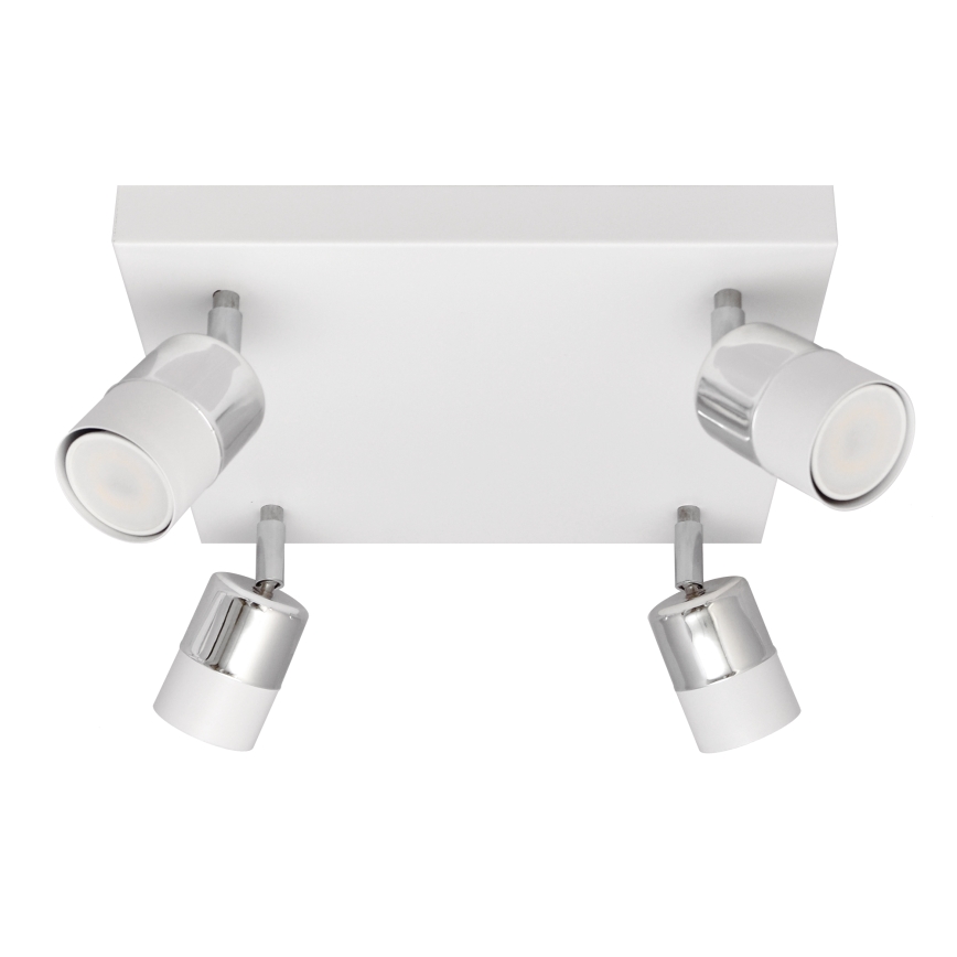 LED Φωτιστικό σποτ LED TUBSSON 4xGU10/4,8W/230V λευκό/γυαλιστερό χρώμιο