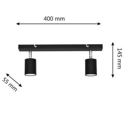 LED Φωτιστικό σποτ LED TUNE 2xGU10/4,8W/230V μαύρο