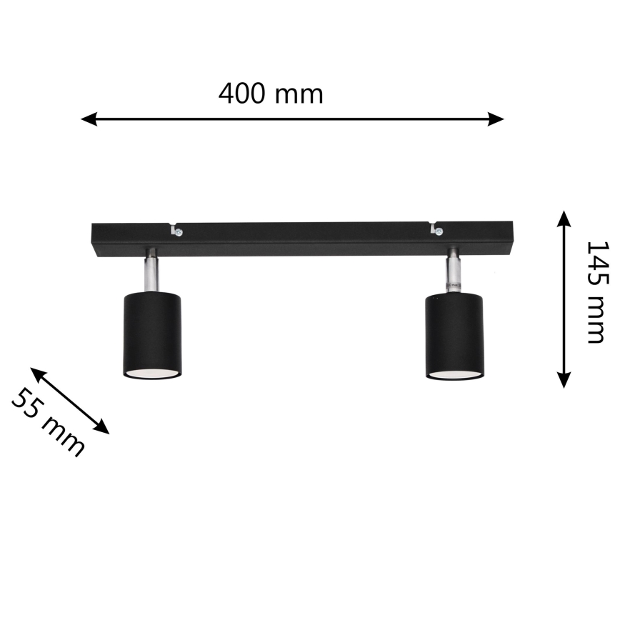 LED Φωτιστικό σποτ LED TUNE 2xGU10/4,8W/230V μαύρο