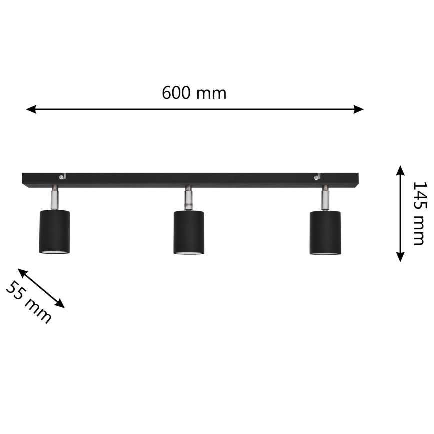 LED Φωτιστικό σποτ LED TUNE 3xGU10/4,8W/230V μαύρο