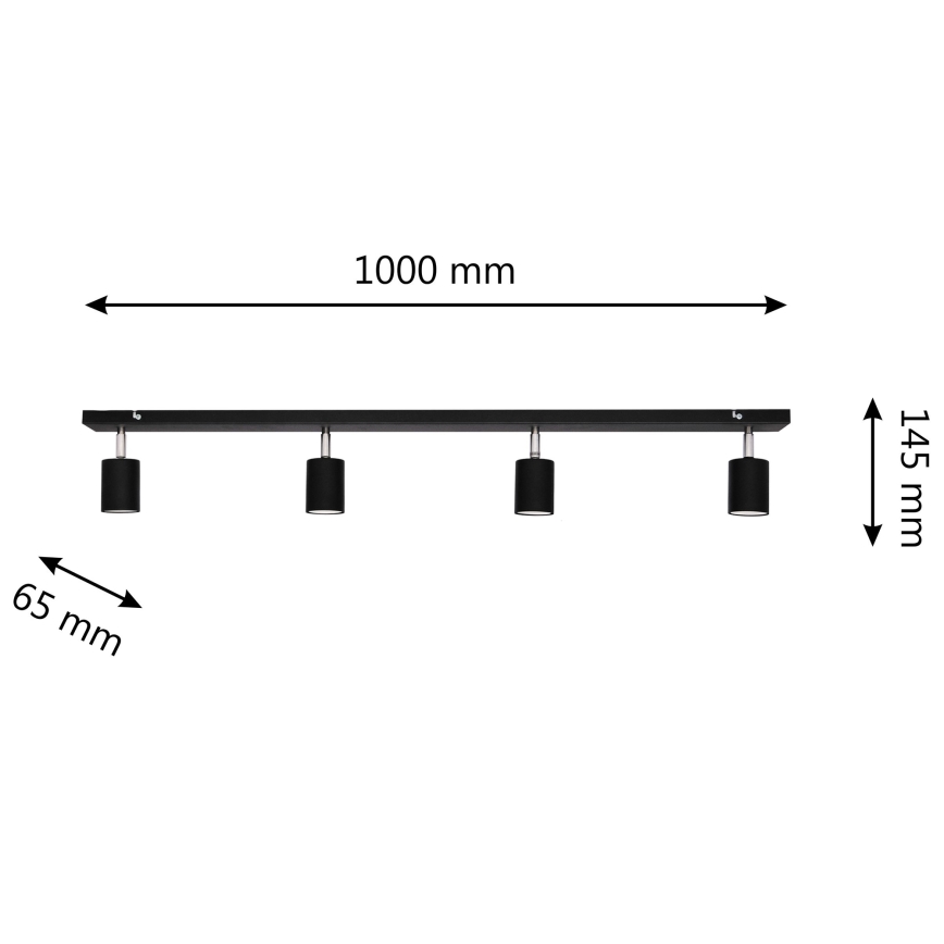 LED Φωτιστικό σποτ LED TUNE 4xGU10/4,8W/230V μαύρο