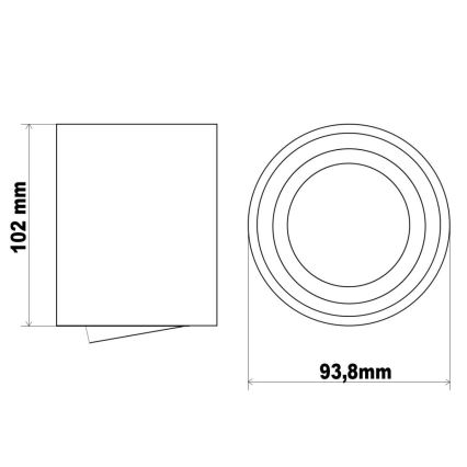 LED Φωτιστικό σποτ TUBA 1xGU10/5W/230V 2700K μαύρο