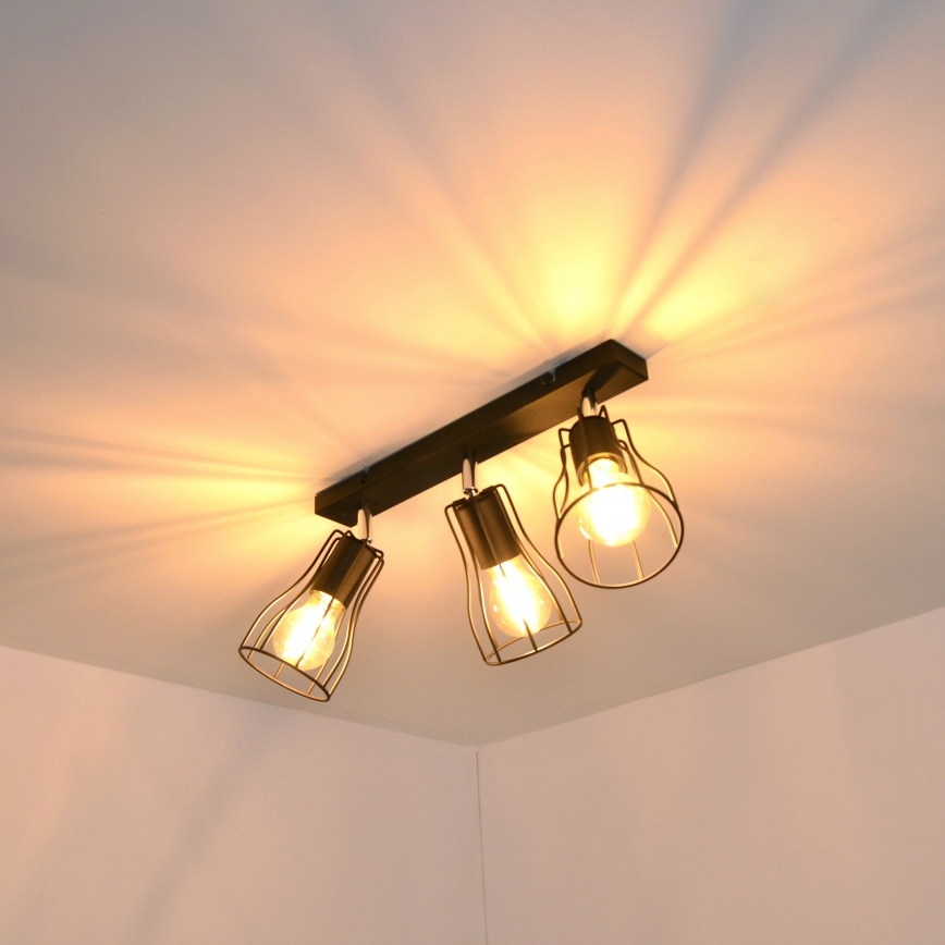 LED Φωτιστικό σποτ TUBE II 3xE27/15W/230V μαύρο