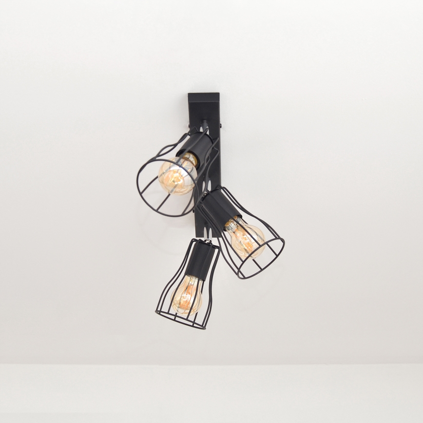 LED Φωτιστικό σποτ TUBE II 3xE27/15W/230V μαύρο